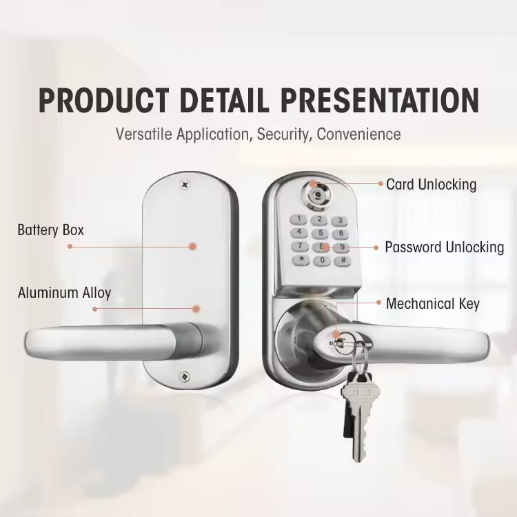 Locstar Digital Door Pin Lock Code Keypad Card Hotel Zinc Alloy Key Ansi Mortise Standard Door Lock