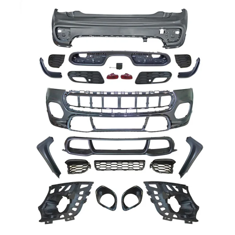 Front Bumper Rear Bumper Set Low to High Version Body Kits for BMW MINI Cooper F55 F56 Upgrade to JCW Style Body Kit 2014-2021