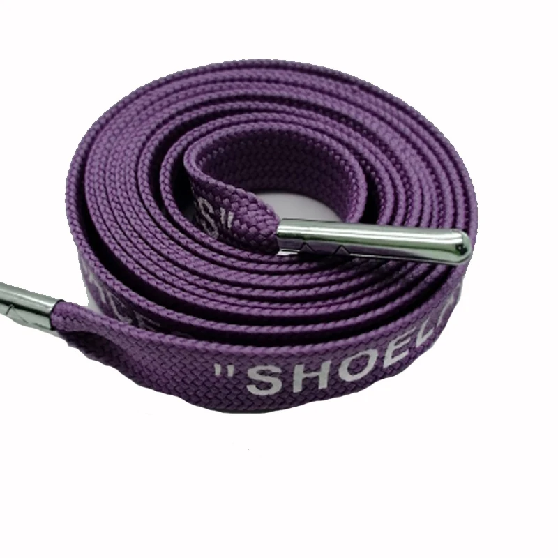 Custom Flat Printing Logo Drawstring Cord for Hoodies Strings Aglets with Twisted Metal Tips for Shoes Use