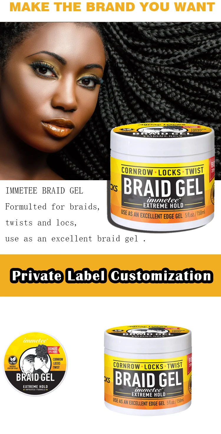 Braiding Gel Oem/odm Loc N Twist Hair Styling Gel Organic Extra Hold