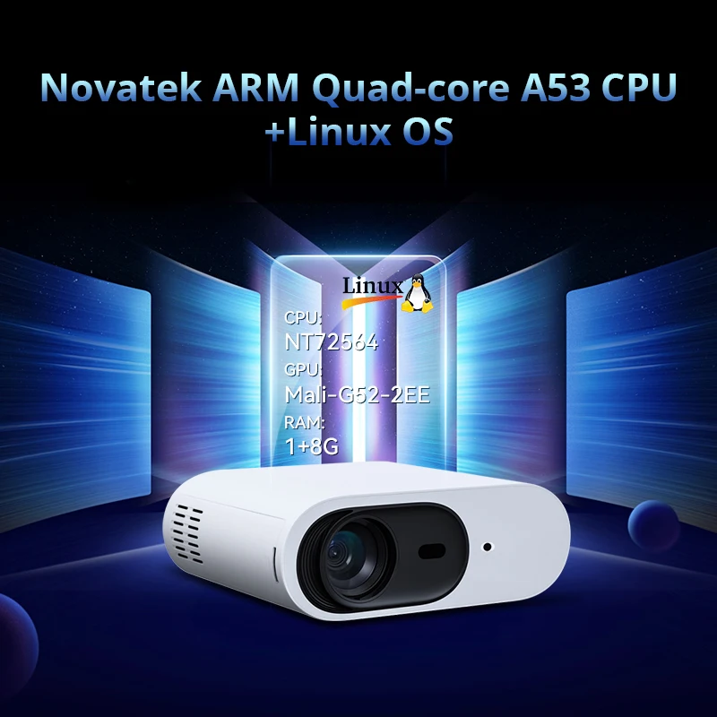 Hotack L005 LED Full Hd Home Theater Video Projector Smart Wireless Mobile Phone Projector Portable Projector 4K