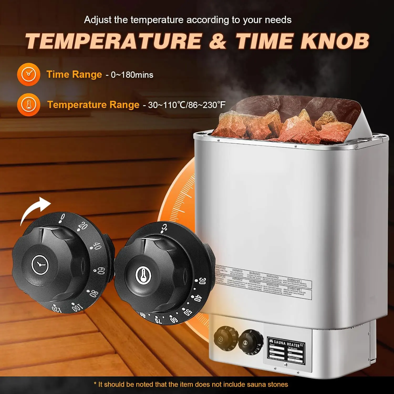 Diooist Electric Sauna Stove SAB-80HNビルトインコントロールサウナ 