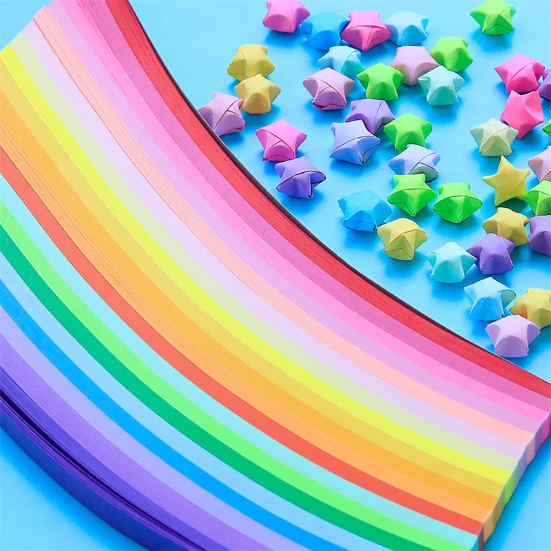 Deli 74835 1000Sheets Folded Origami Paper Lucky Star Making Wishing DIY Birthday Gift Girl High Quality