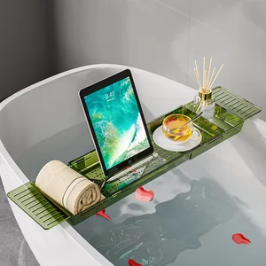 Plastic Retractable Storage Board for Bath Draining Bathtub Rack Bathroom Towels Shelf Artifact Bath Bucket Tray Modern