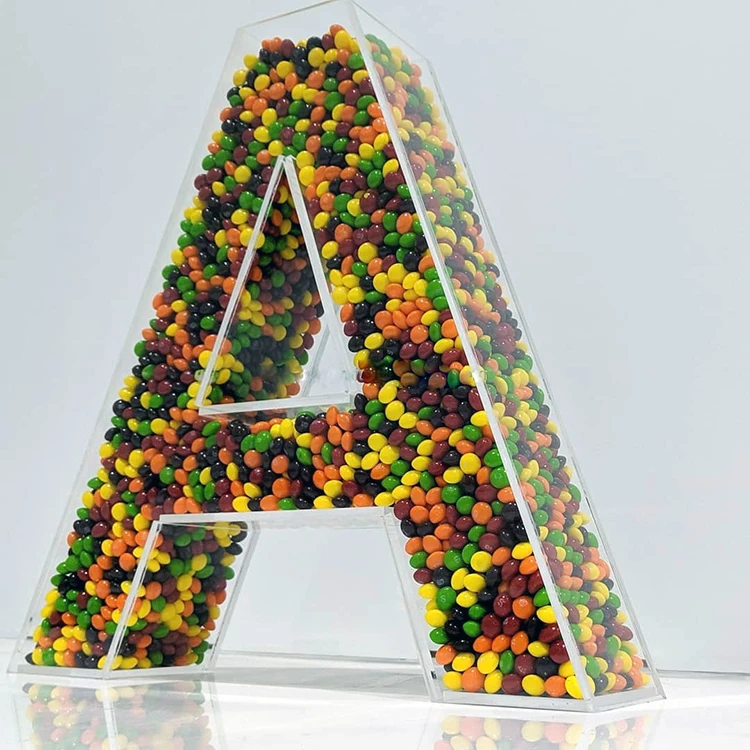2021 New Transparent Acrylic Color Candy Letter Display Box Buy Big Letter Shaped Acrylic Box