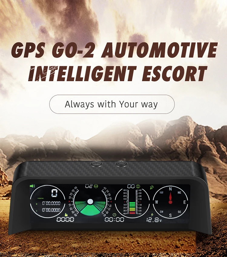 VJOYCAR Hot Selling Digital GPS HUD Display+ Angle Inclinometer Level Finder Measuring Offroad 4X4 Suitable for Universal Cars