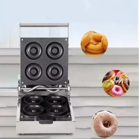 Mini Donut Maker Commercial Electric machine donuts professionnel 4 Holes Donut Baking Machine non-stick pan supplier