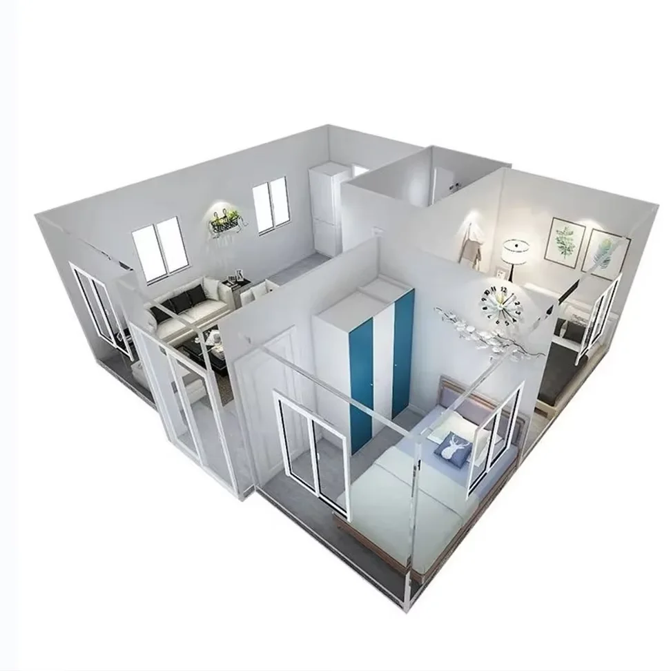 Alibaba.com: Luxury Villa 20ft 40ft 3-bedroom modular prefab tiny home ...