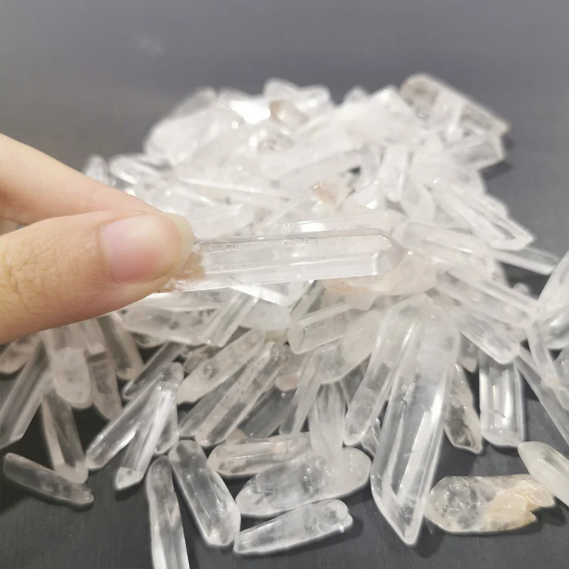 High Quartz Natural Clear White Crystal Strip Polished Tumbled