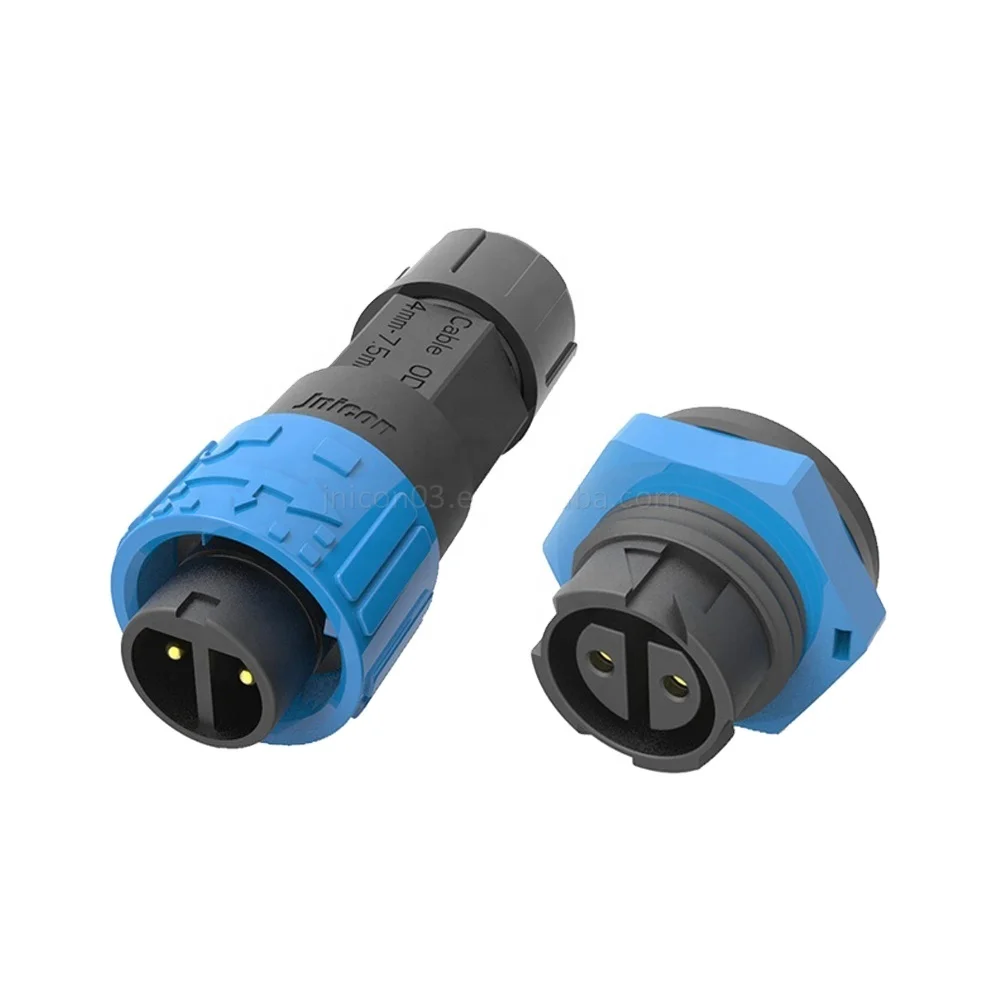 Jnicon M16 Waterproof IP67 Connectors Twist Quick Push Lock 10A Power Signal Connector Electric Wire Cable Connector Panel Mount