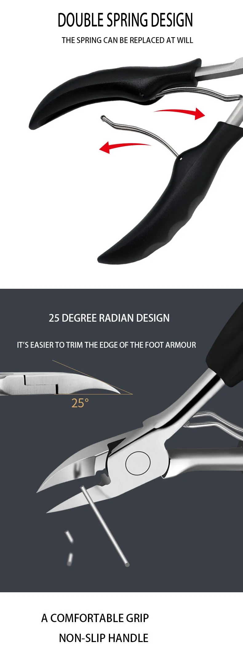 product factory hot sale stainless steel black cuticle nipper manicure tool sharp cuticle nipper-2