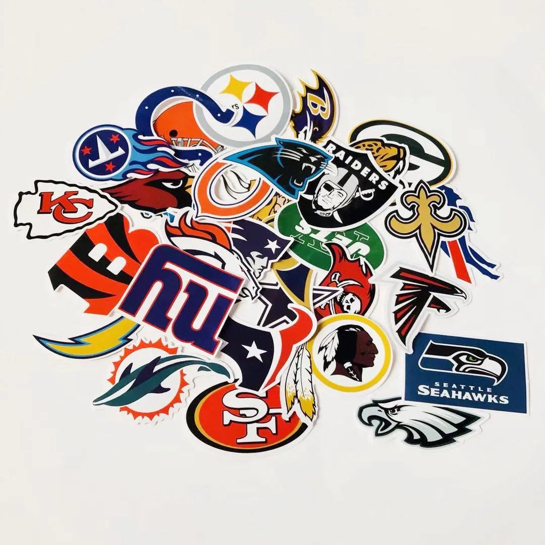 32pcs Waterproof Football Logos Team Nfl Stickers For Luggage Laptop Cup Buy Football Stickers