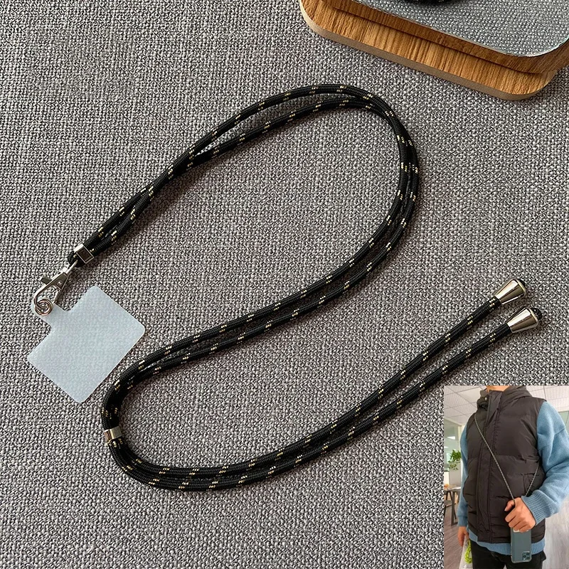 Multiple Color Anti Lost Stretch Durable Nylon Round Cross Body Shoulder Strap Holder Neck Rope Phone case Lanyard for Woman Man