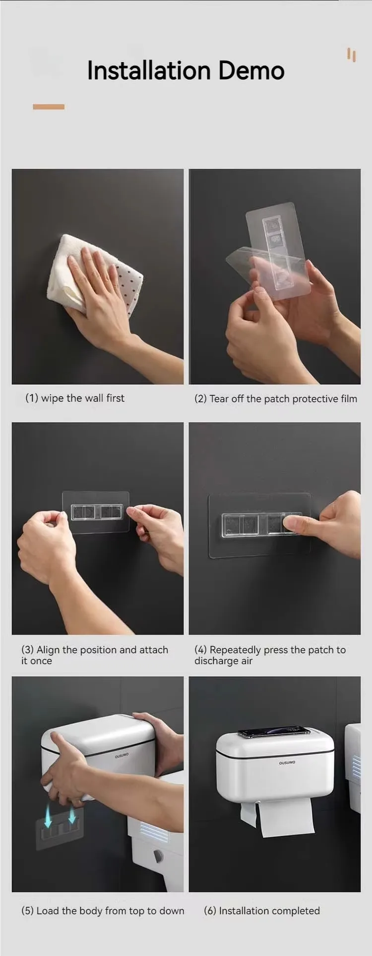 Modern Design Free Sample Bathroom Wall Hanging Drawer Holder Waterproof Multifunctional Plastic Tissue Box manufacture