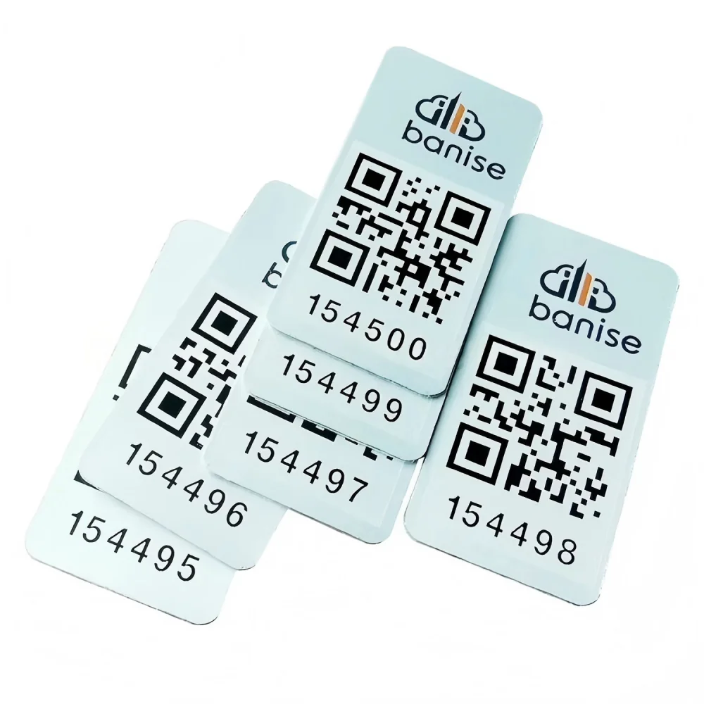 Metal Serial Number Equipment Nameplate Laser Marked QR Code ID Tracking Label Sequential Barcode Aluminium Inventory Asset Tags