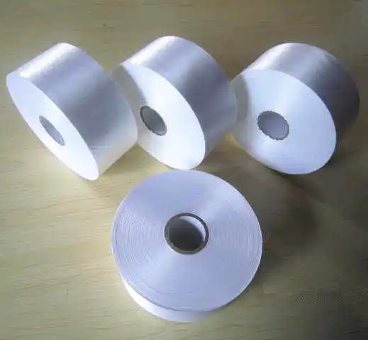 Slit Edge Blank Polyester Satin label Ribbon Roll for Clothing Garment Wash Care Label Material