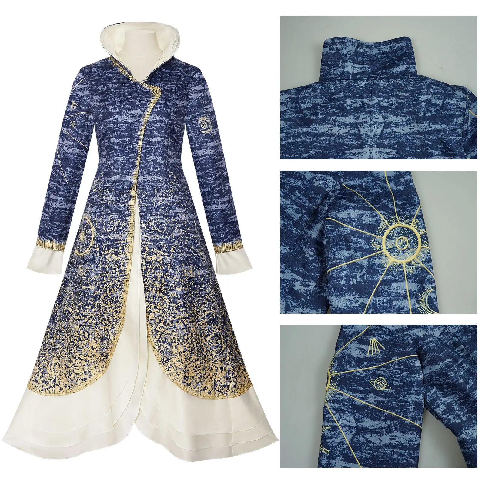 blue and white semi formal dresses Black Spider Gown – Dona Matoshi main image 0