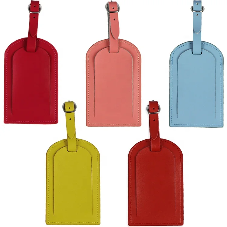 Custom Privacy Cover Durable Metal Strap Plastic PVC Window PU Leather Luggage Tag Premium