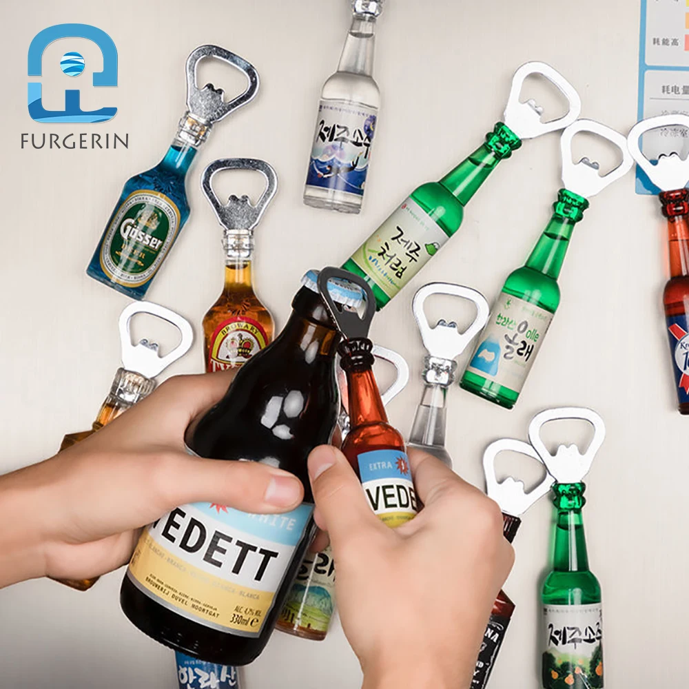 Creative Fun Bottle Opener Refrigerator Sticker Magnetic Suction Three Dimension Soda Modeling Home Decoration Save Space
