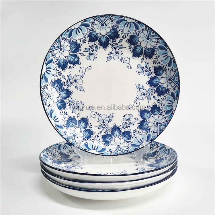 Tulip Ceramic Dinnerware Sets Porcelain Plates and Dishes Green Salad Bowl Casserole Baking Plates for Home