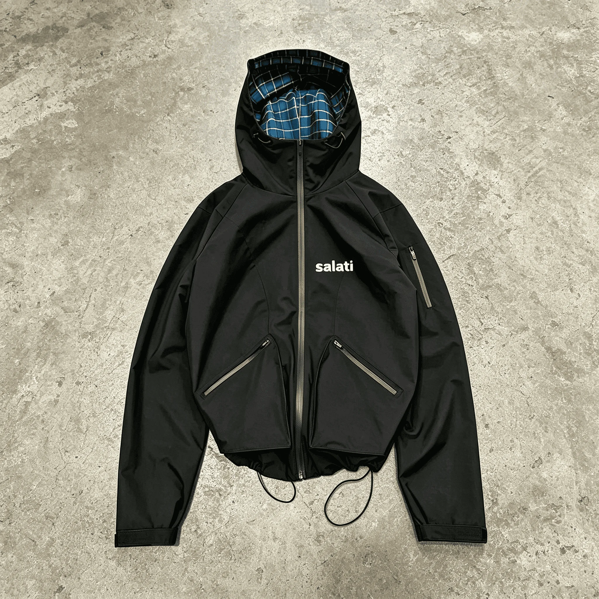 Custom Fashion Reversible All Plaid Print Design Windbreaker Nylon Zip up Jackets High Quality Waterproof Windbreaker Jacket