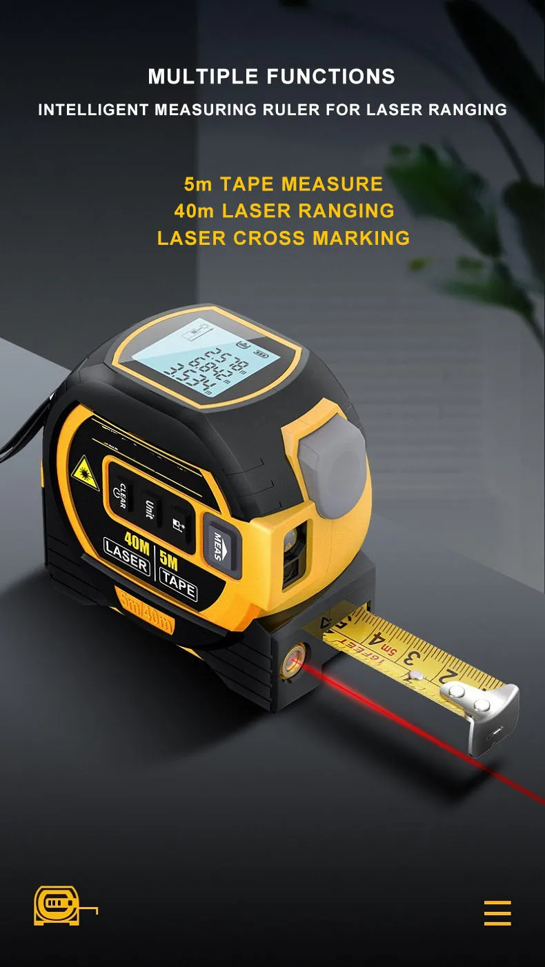 5m Tape 40m Laser Measure Tool Laser Cross Line Measuring Tool Laser
