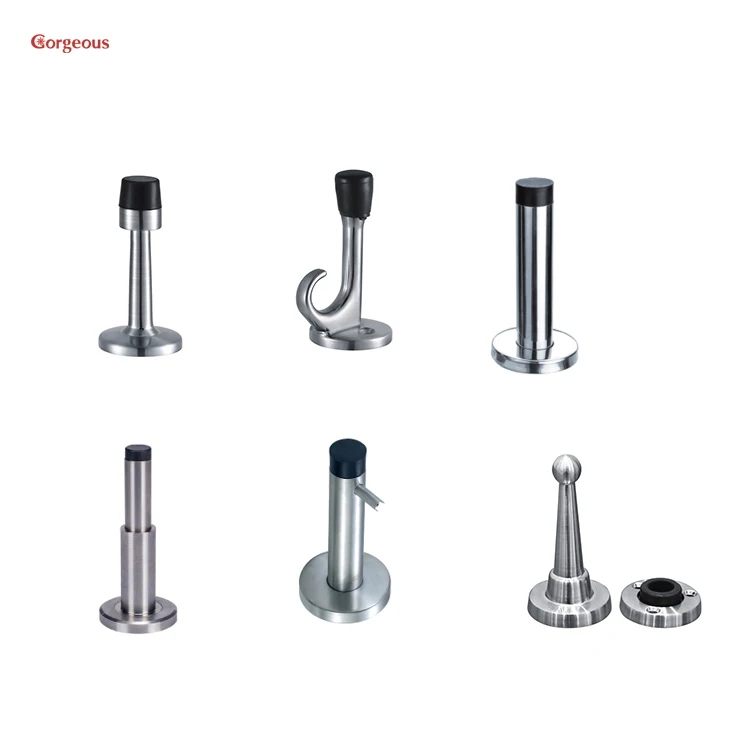 door stopper wall protector bumper stainless steel black aluminum door stop glass wall mounted door stopper