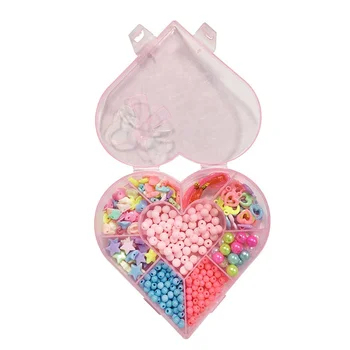 New Heart Shape Box Plastic Beads Set Colorful  Alphabet letter beads Mixed Beads Jewelry Making DIY Kit