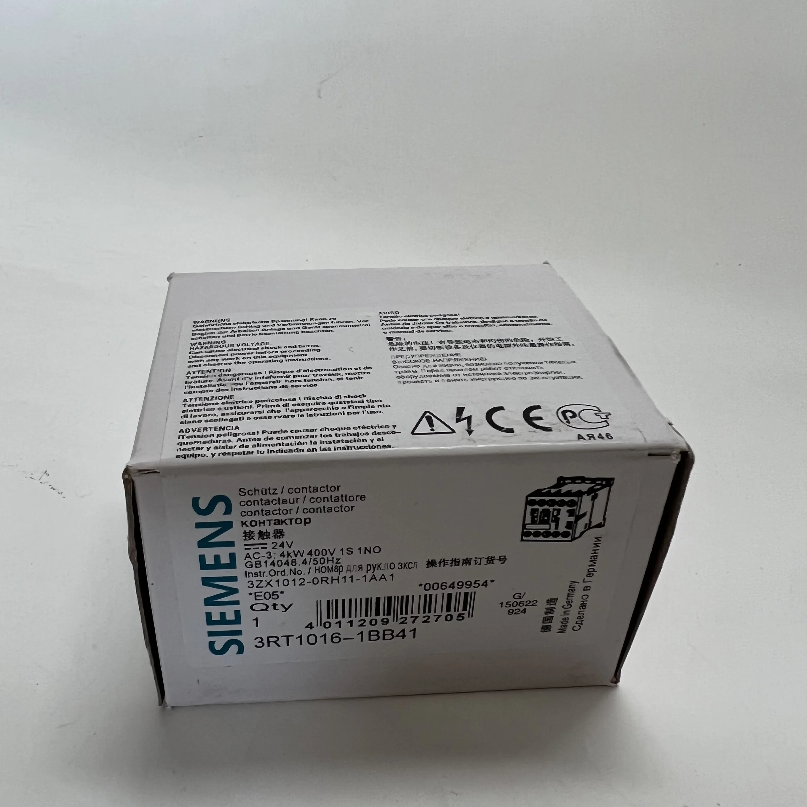 Siemens Contactor 3RT1016-1BB41 Siemens Contactor 3RT1016-1BB41