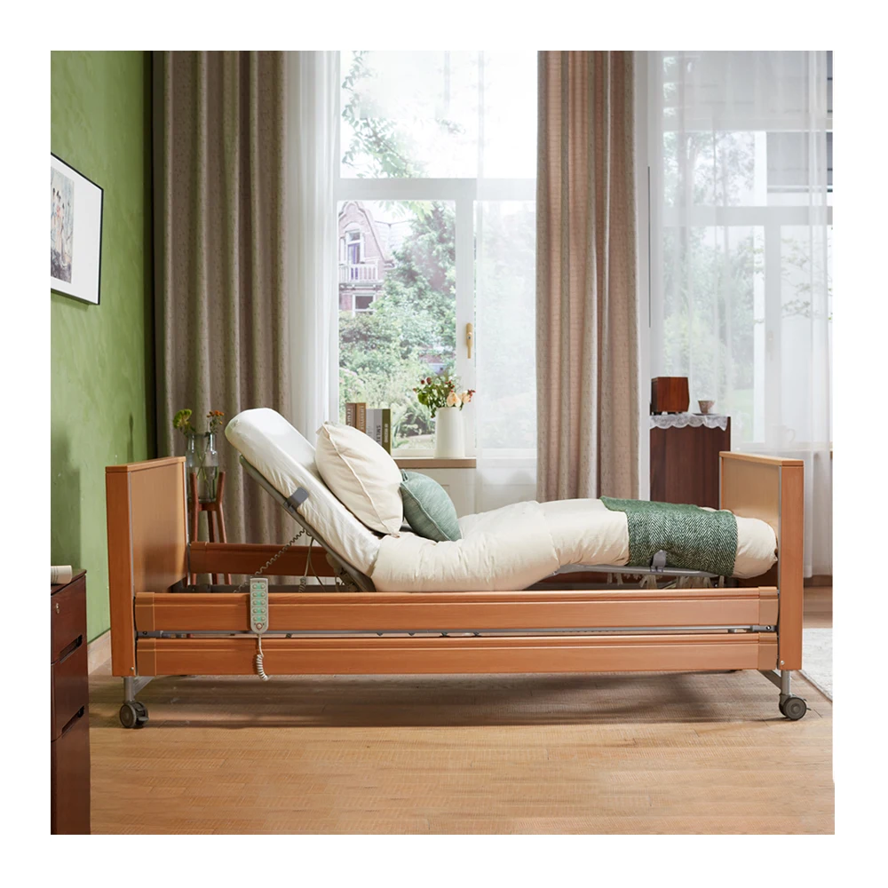 Wood Nursing Bed Electric Hospital Bed for Home Care Bed for the Elderly