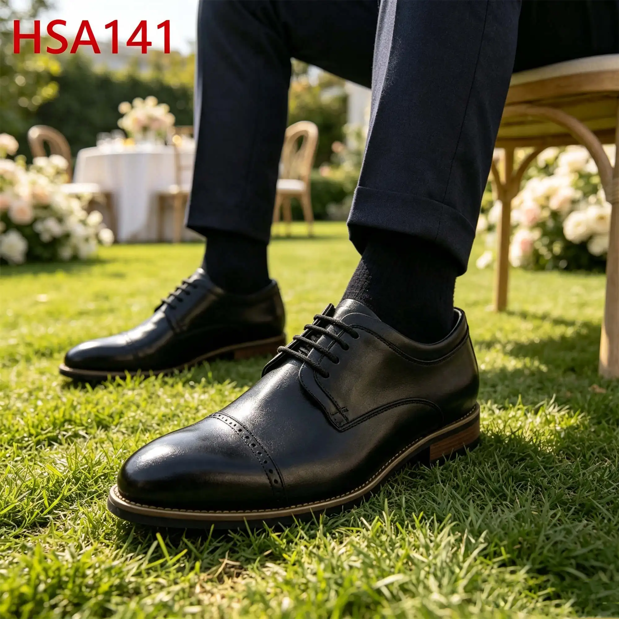 ZYF,Wedding Attendance Lace up Sharp&square Toe Men Leather Shoes Double Joints Design Hua Singh Fashion Uniform Shoes HSA141