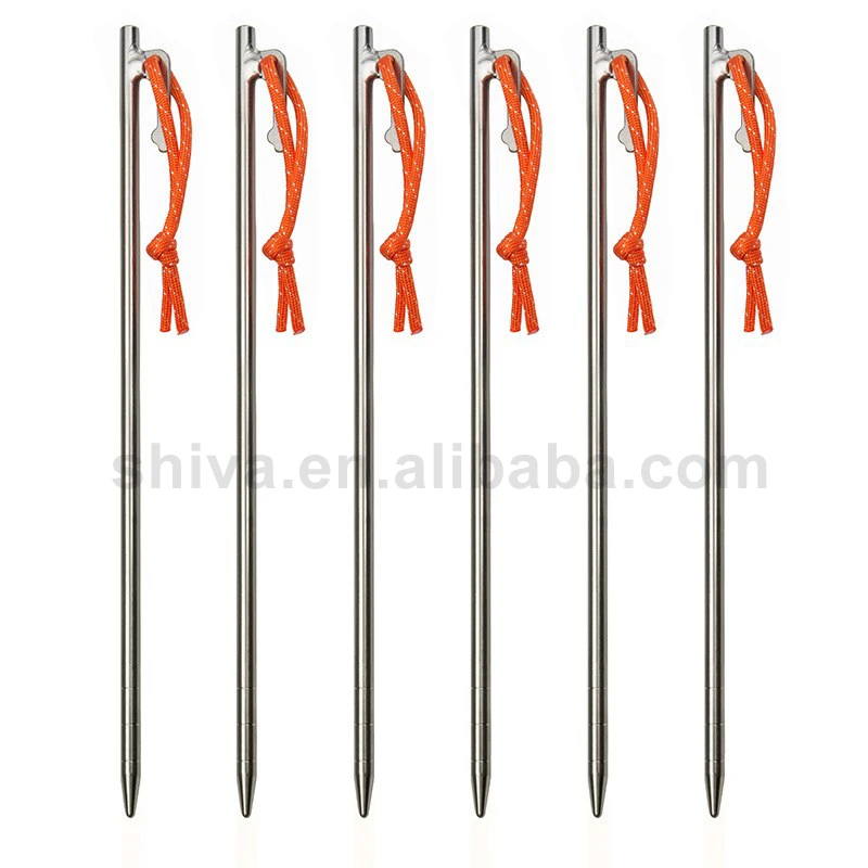 Gr5 Titanium Tent Peg Outdoor Camping Titanium Tent Nail 8x300mm