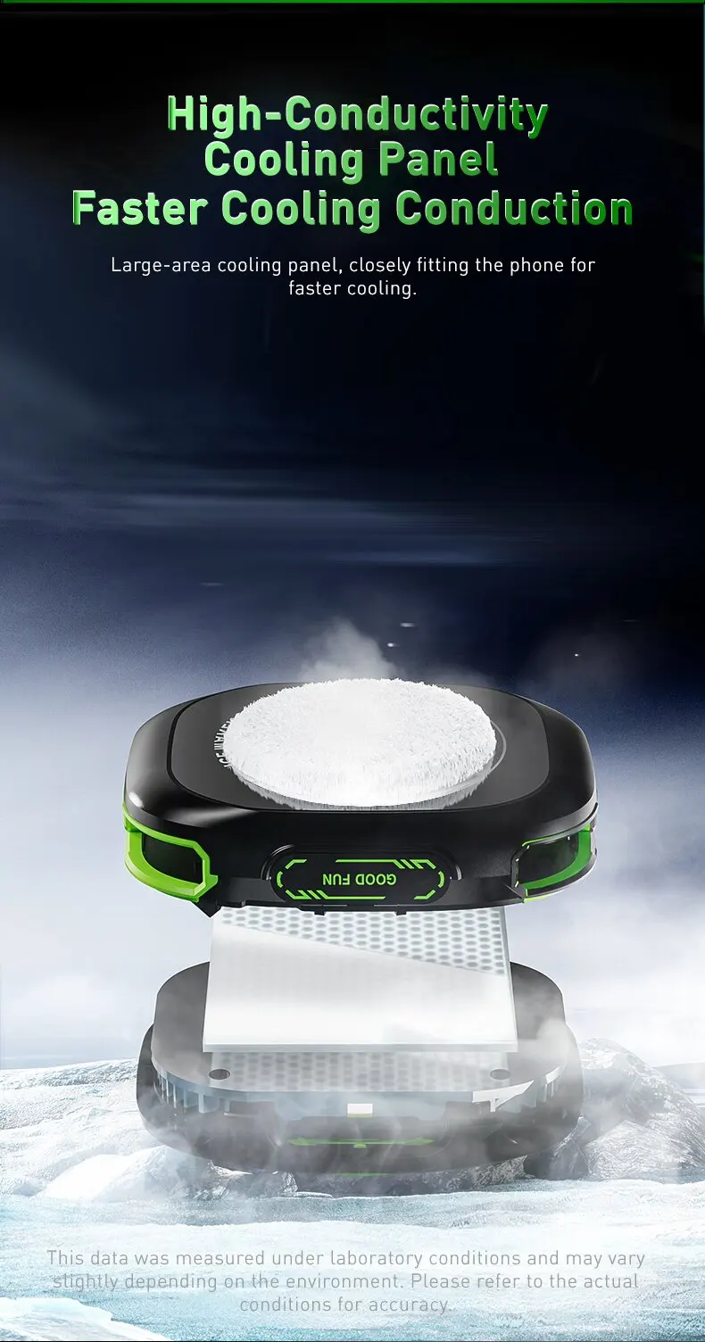 JS85 armored design Wireless 3000mAh Backpack battery Level 7 speed adjustable gaming semiconductor phone cooling radiator