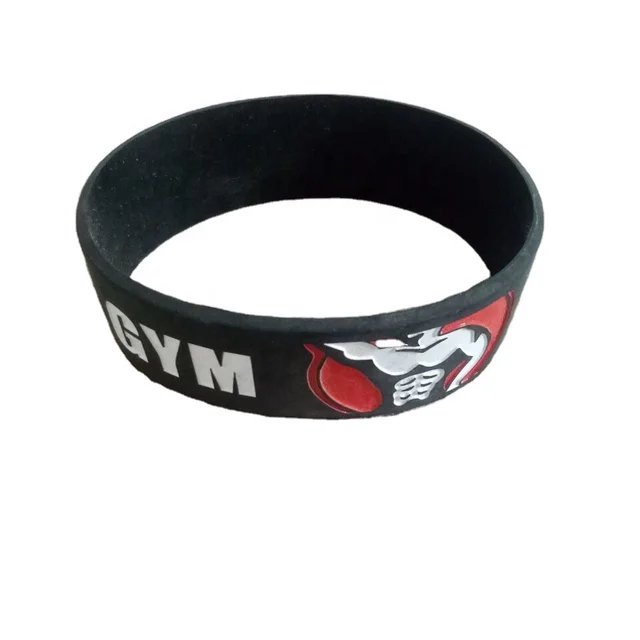 promotion gifts debossed silicone wristband with 25MM by custom design