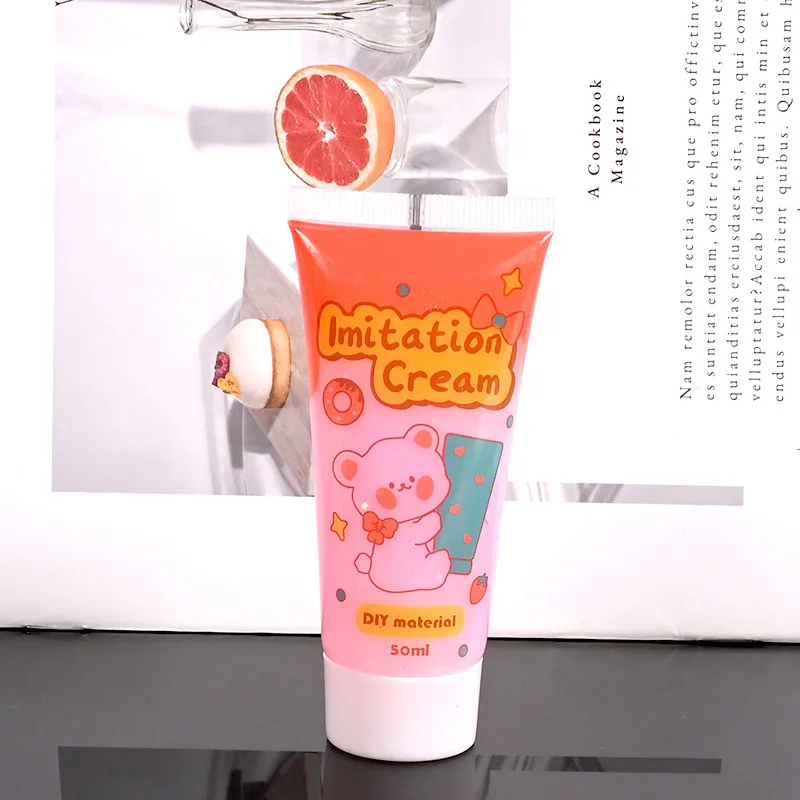 Whipped Cream Glue DIY Mobile Phone Case Kit 50ml 6-Color Simulation Cake Clay Materials Unisex Decorative Modeling Accessories