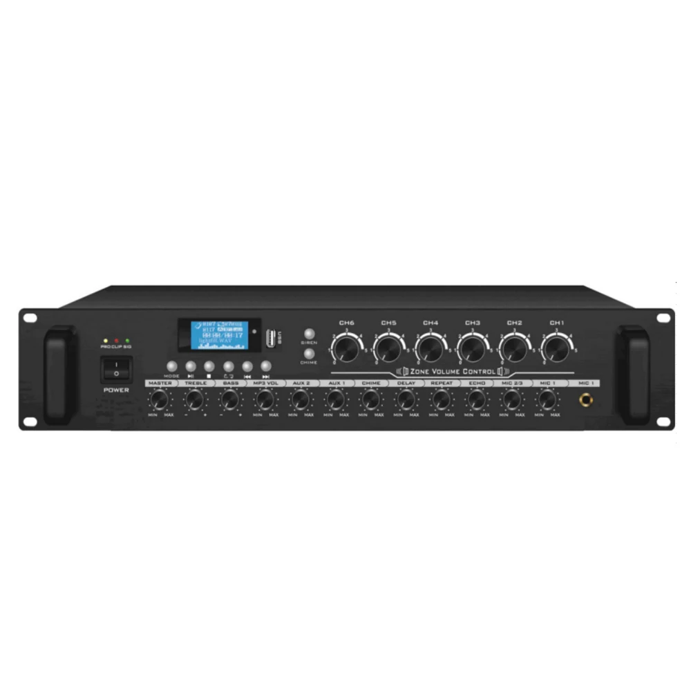 Power Amplifier Standard Broadcasting Amplifier 6 Zones 260W for Public Area School Meeting Room