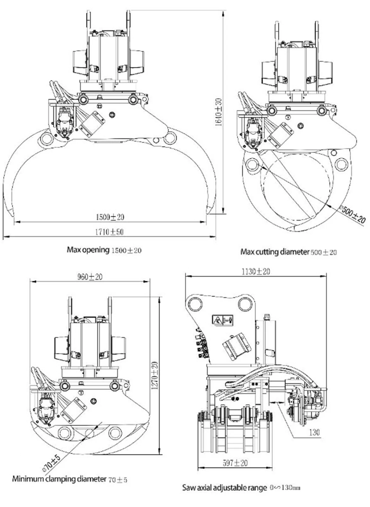 Solenoid Valves Rotate 360 Degrees Saw Grab Excavator Wood Cutting ...