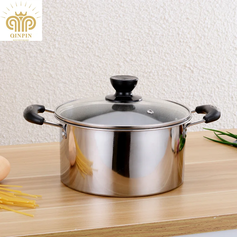 Кастрюля для приготовления пищи из нержавеющей стали кастрюля супа со стеклянной крышкой
