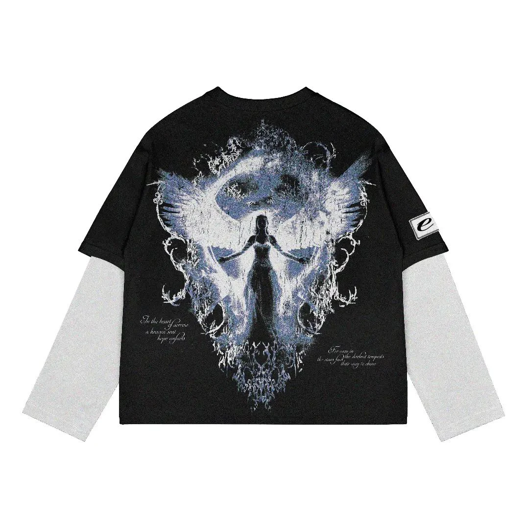 Print T Shirt Oversized Tattoo Graphic Punk Streetwear-210