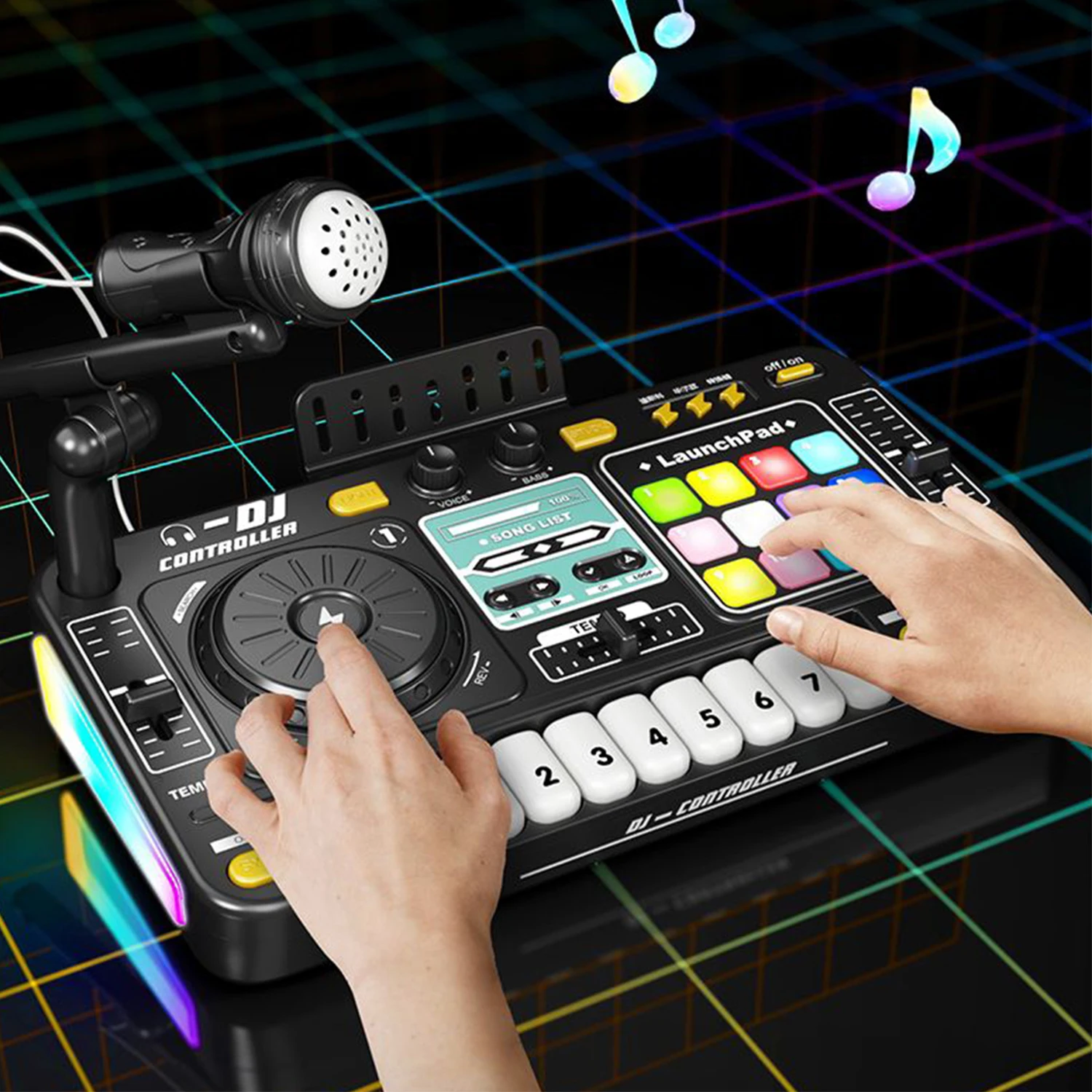 New DJ Mixer Toy Musical Instruments Toys DJ Toys Set for Kids with 12 Tracks and 3 Music Styles