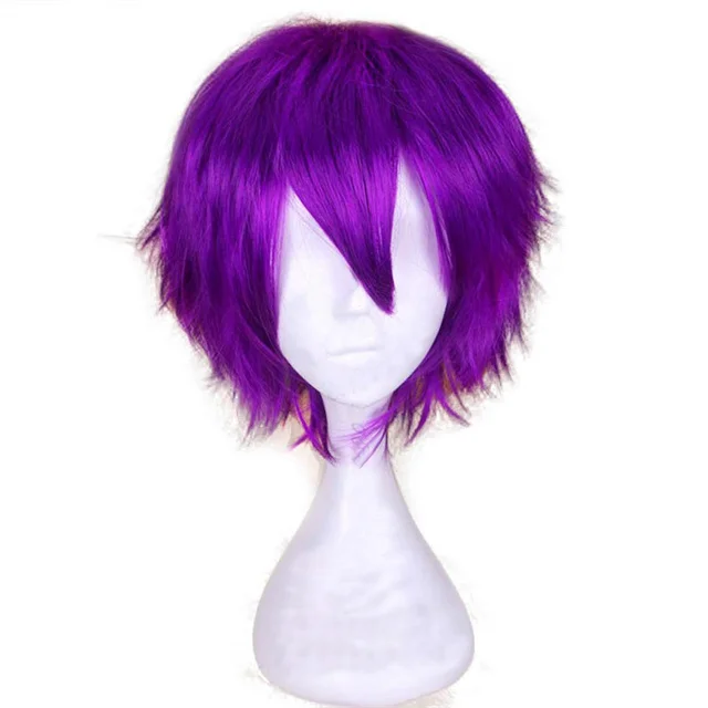 Parrucca Lunga Viola Cosplay Con Trecce, Per Uomo E Donna - Capelli Sintetici Per Feste E Carnevale