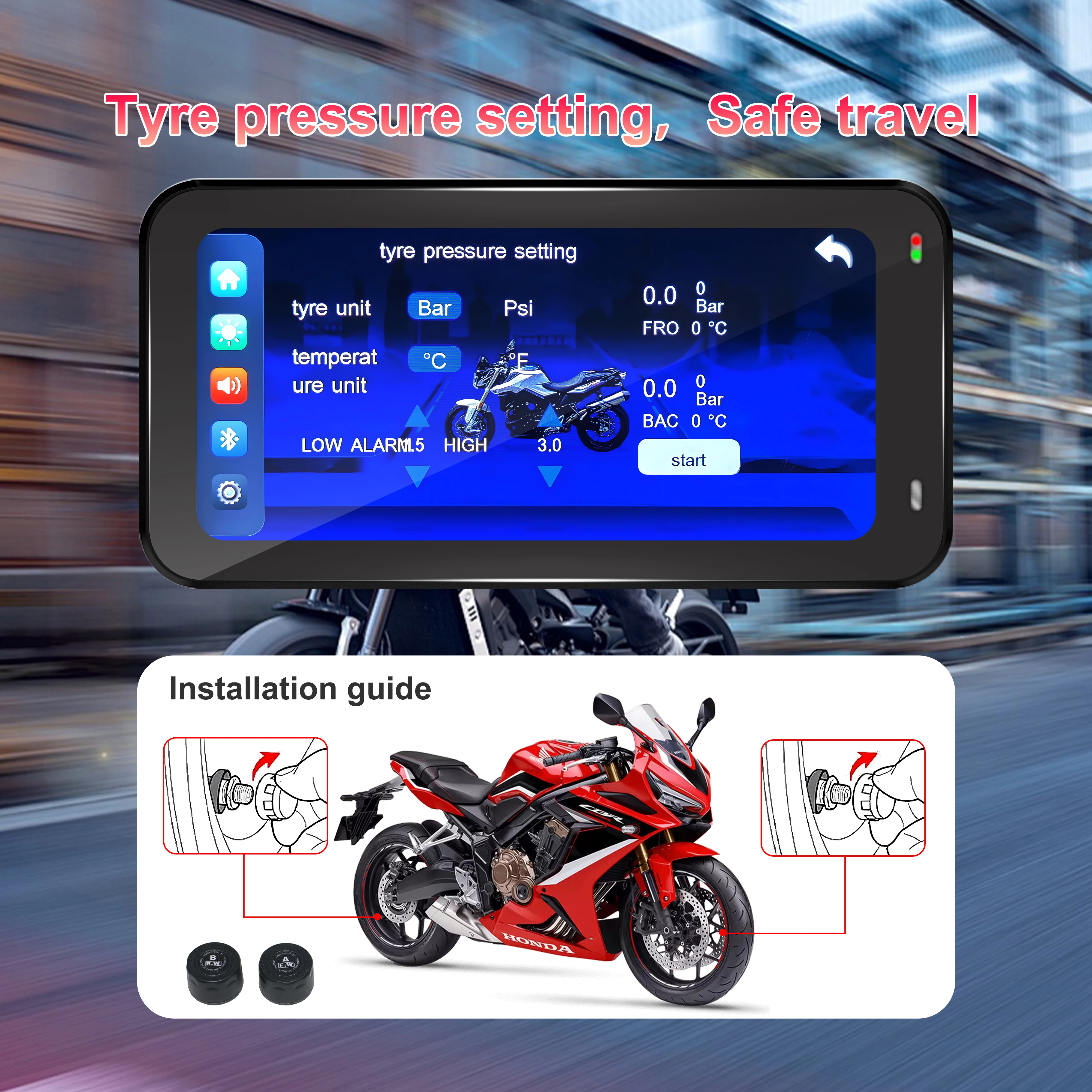 【保有 リモコン TPMS GPSドラレ】P625-DT バイク CarPlay Amazon.co.jp: PARKVISION バイクカープレイ 6.25インチ バイク