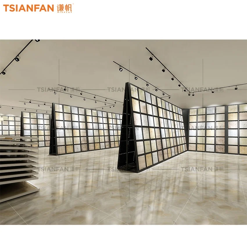 Showroom Idea Tile Display a Frame Racks Wall Mount Panel Hole Board Granite Stone Porcelain Ceramic Tile Punching Plate Display