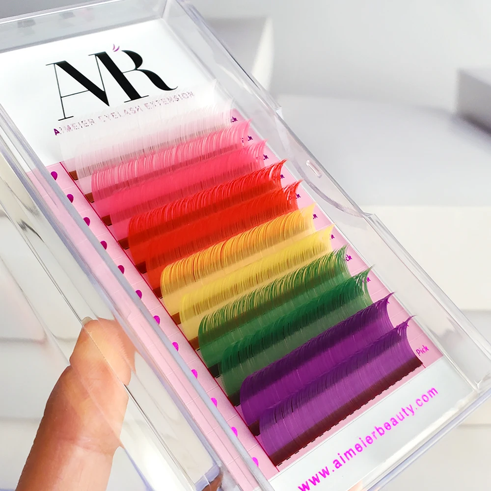 Korean PBT Fiber Volume Colorful Wholesale Private Label Lashes