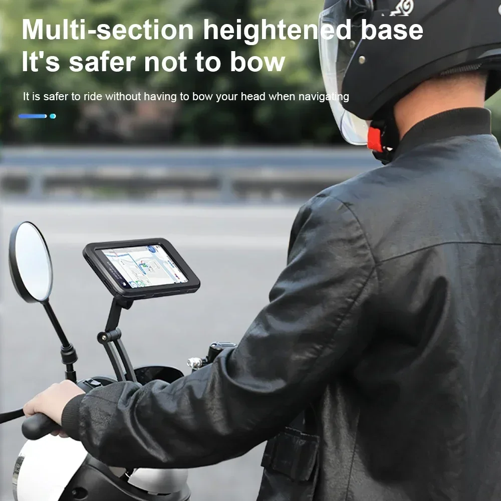 Universal Waterproof Motorcycle Bike Mobile Phone Holder Support Bicycle GPS 360° Swivel Adjustable Cellphone Holder