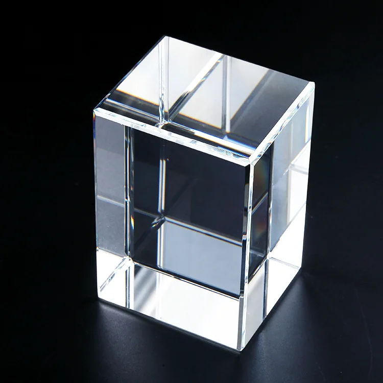 High Quality K9 Blank Glass Cube Crystal Photo Frame Custom Laser Engraved 3d Photo Crystal Cube