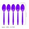 10 purple spoons