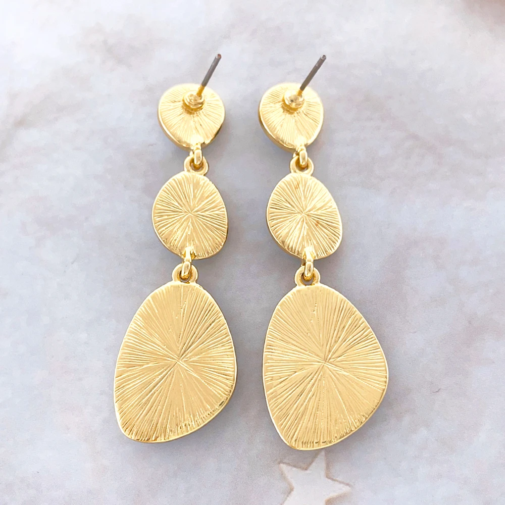 product female charm personalized fashionable jewelry   green geometric shape crystal pendant gold plated earrings-5