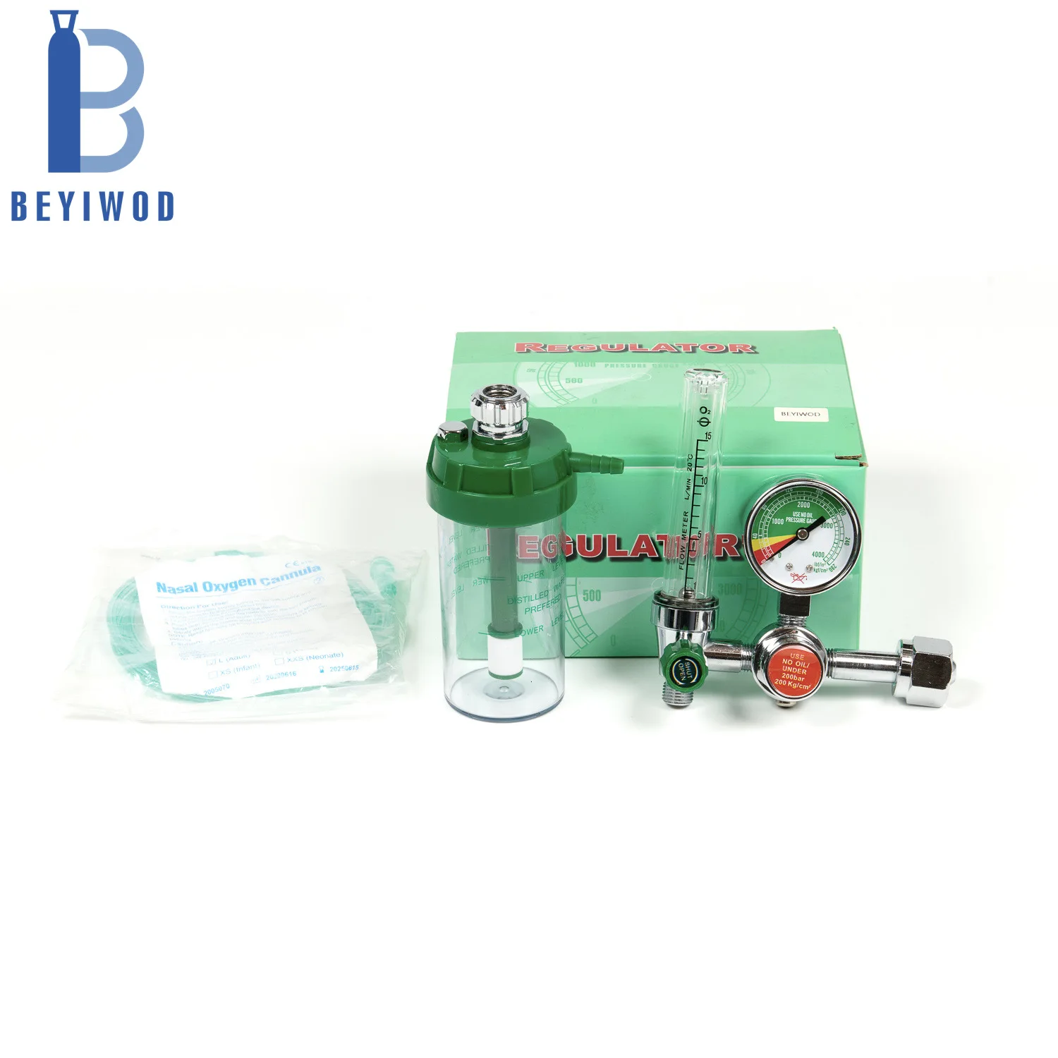 Sistem pipa gas medis Oxygen flowmeter medis Regulator hidung banteng dengan humidifier flow meter