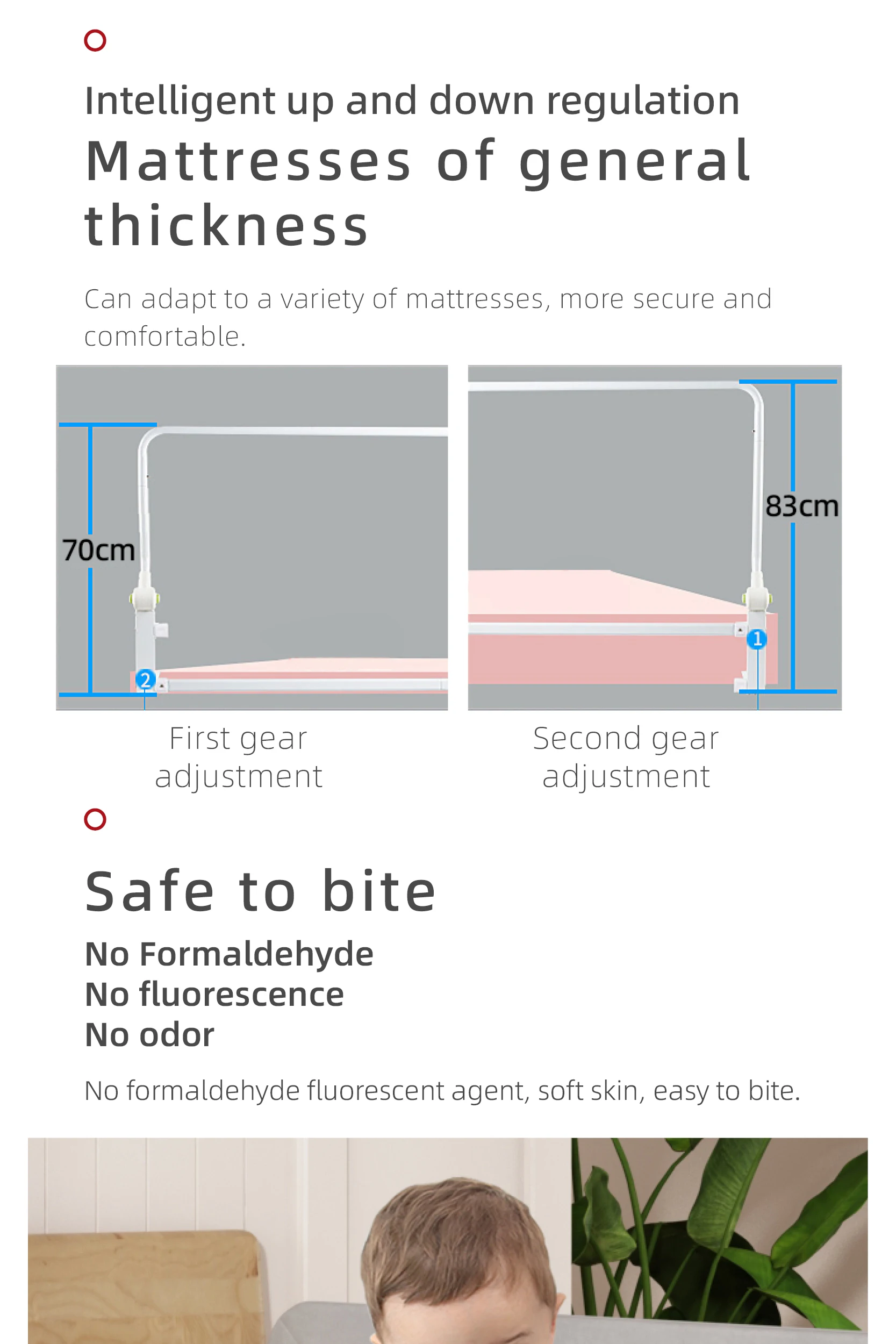 Chocchick Rieles De La Cama Guardrail Queen Size Bed Rails Toddlers Guard Holder 6pcs Baby